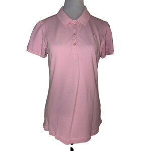 Lilly Pulitzer Chic Fit Polo Shirt Pink Pima Cotton Blend Size Medium